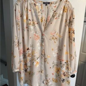 NYDJ Floral Blouse - Cream and Yellow